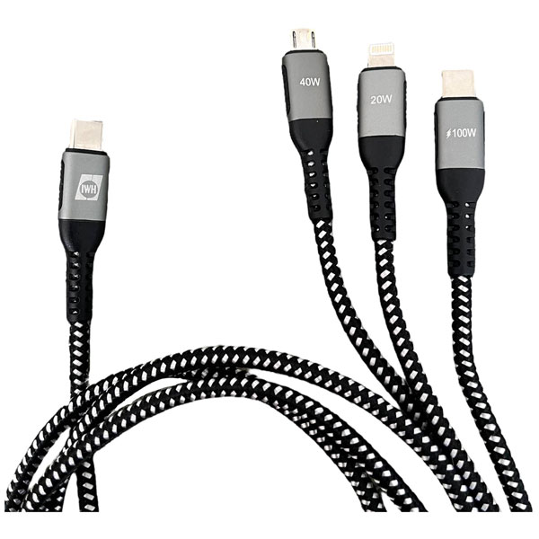IWH 19057 IWH USB cable USB-C Micro-A Lightning plug 1.20 m