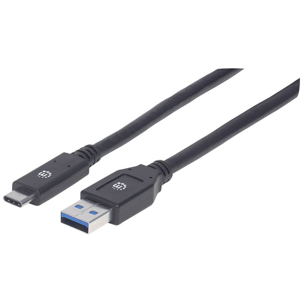 Manhattan 355223 USB cable USB 3.2 USB-C plug Black 1m Duplex conn...