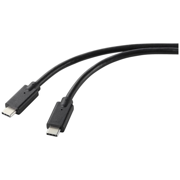Renkforce RF-5251922 USB charging cable black TPE USB-C plugs 2m