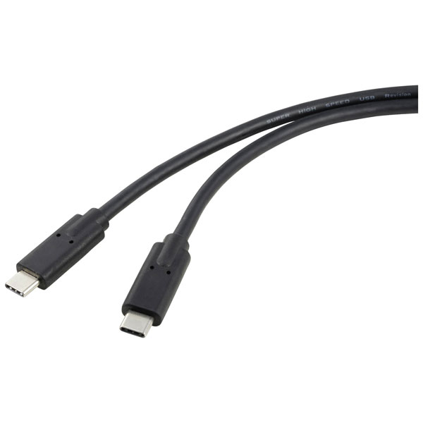 Renkforce RF-6662038 USB4 USB-C cable Black TPE coating 0.50 m