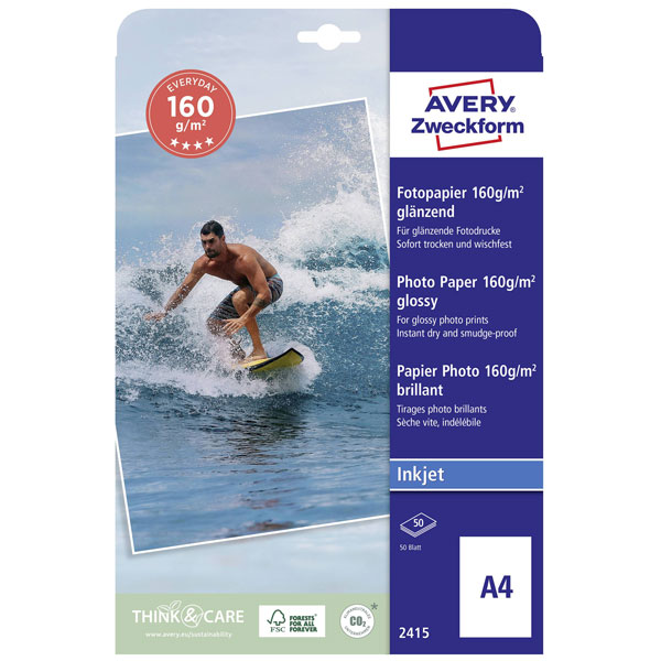 Avery-Zweckform C2549-20P Everyday Photo Paper Glossy 10x15cm 200g...