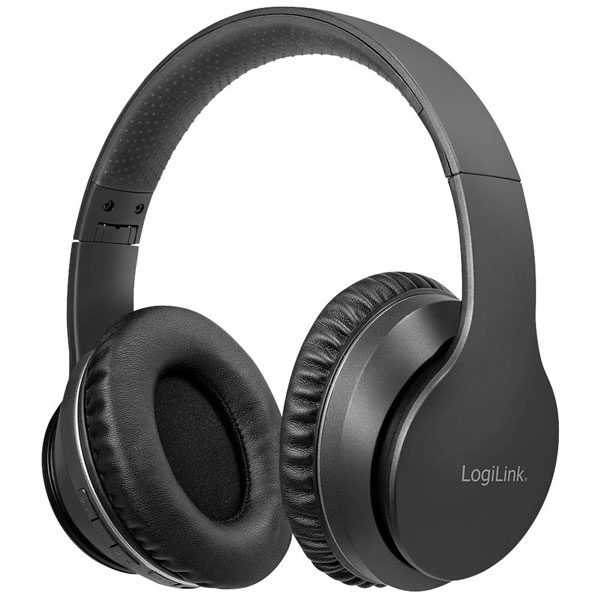 LogiLink BT0053 Over-ear headphones Bluetooth Black Noise cancelling
