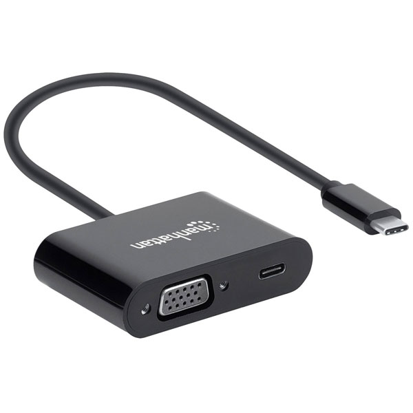Manhattan 153430 USB 2.0 Adapter USB-C VGA Power Delivery 20 cm Du...