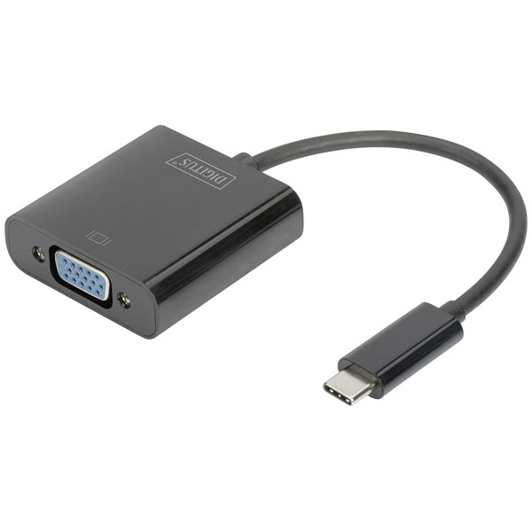 Digitus Da-70853 USB VGA Adapter Black 15cm USB-C To VGA 1XUSB-C P...