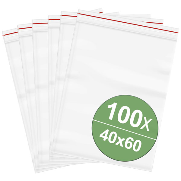 Quadrios 23Sa059 Grip Seal Bags 100mm X 150mm Transparent Polyethy...