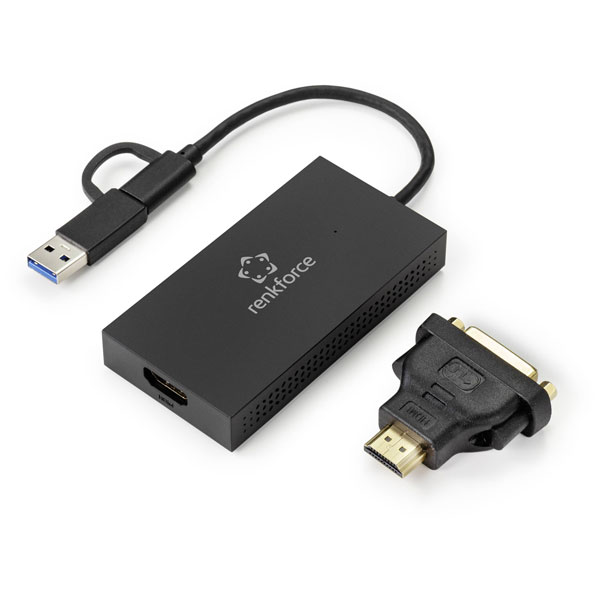 Renkforce Rf-4715072 External Graphics Card USB Type A C Ddr3 HDMI DVI
