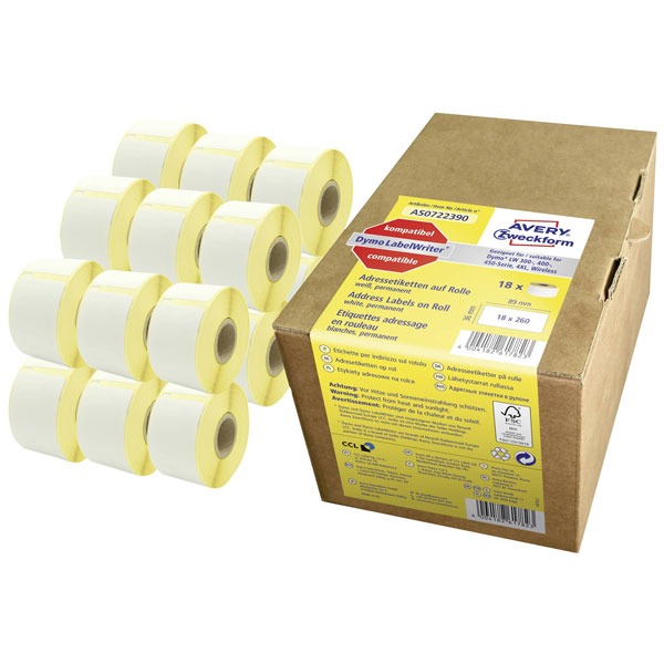 Avery-Zweckform As0722390 Labels 89X36mm White Paper Permanent 468...