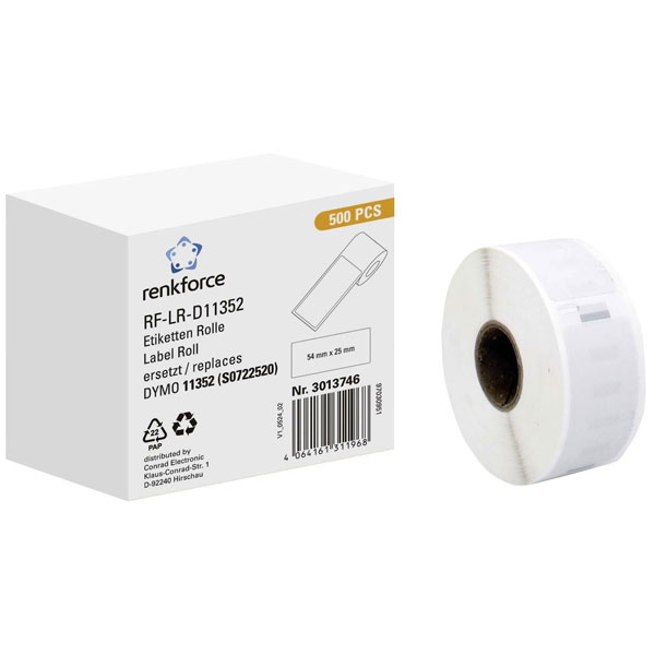 Renkforce Rf-6027526 Label Roll White Paper 57X32mm Permanent Adhe...