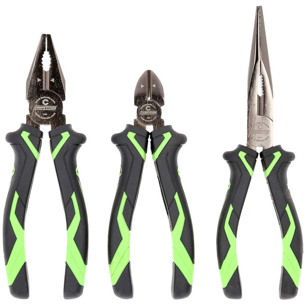 KS Tools 512.0310 Pliers Set Red Steel Insulated 3-Piece Set