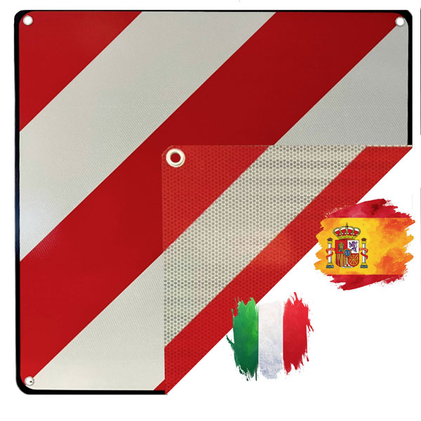 IWH 97605 IWH 97605 Warning Sign 2In1 Spain Italy Red White 50X50C...