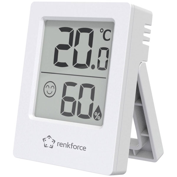 Image of Renkforce Rf-6417554 Wireless Thermo-Hygrometer White Accurate Hum...