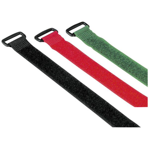 Hama 00221006 Cable Tie Hook-And-Loop Reusable Black Green Red 20X...