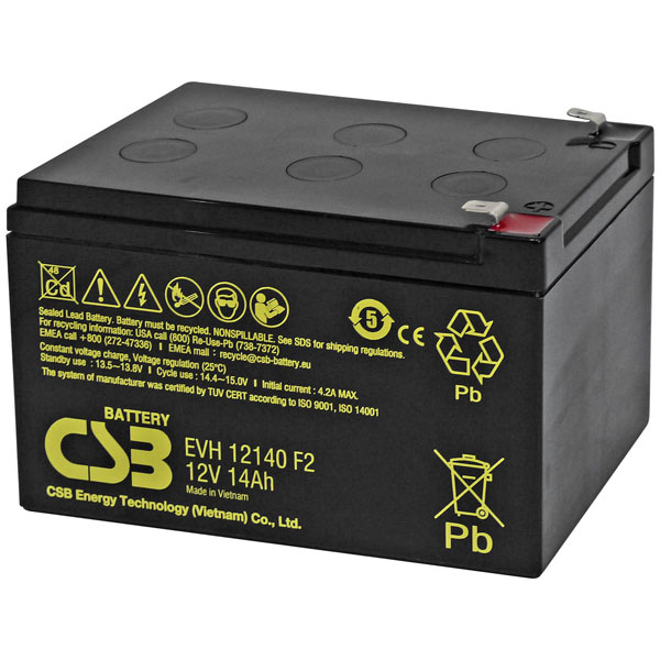 Fey Elektronik Evh12140F2 Vrla Agm Battery 12 V 14 Ah High Charge ...