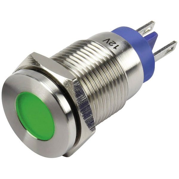 TRU COMPONENTS 1302129 LED indicator light Green 12 V DC Industria...