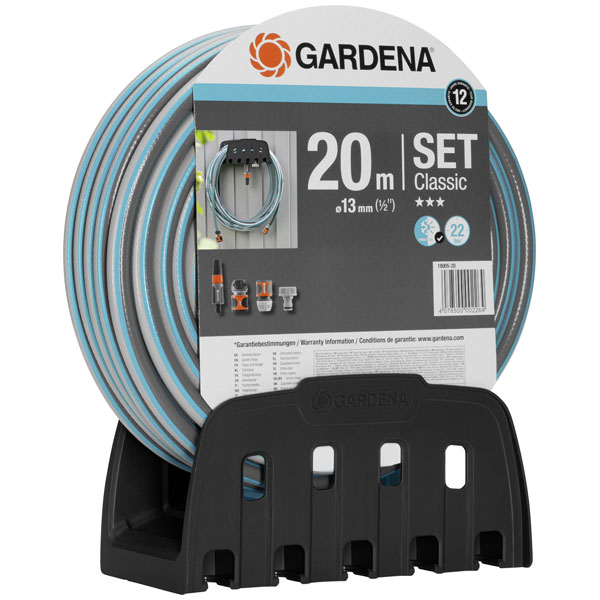 GARDENA 18005-50 Hose wall holder 20 m 1/2" set for garden hose st...