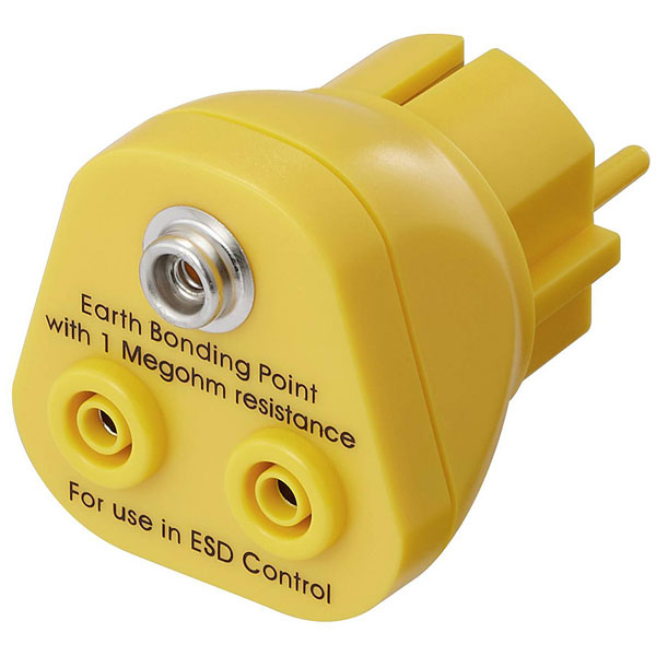 TRU COMPONENTS TC-12277204 ESD earthing plug 2x Banana sockets 4 m...