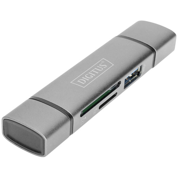 Digitus DA-70886 External memory card reader hub USB type A C Grey
