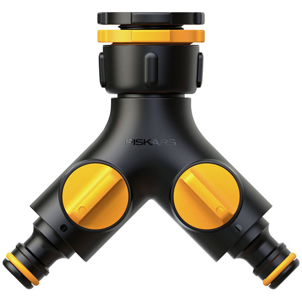 Fiskars 1027061 multi 2-way splitter hose connectors black durable...