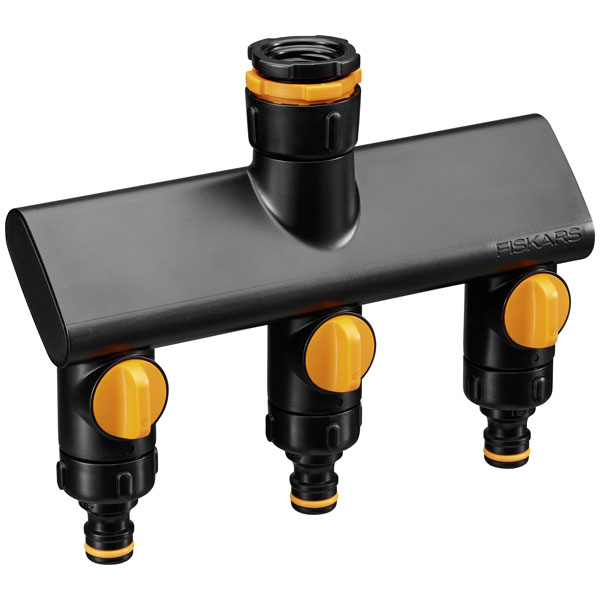 Fiskars 1070578 Comfort splitter 3-way with pressure regulator gre...