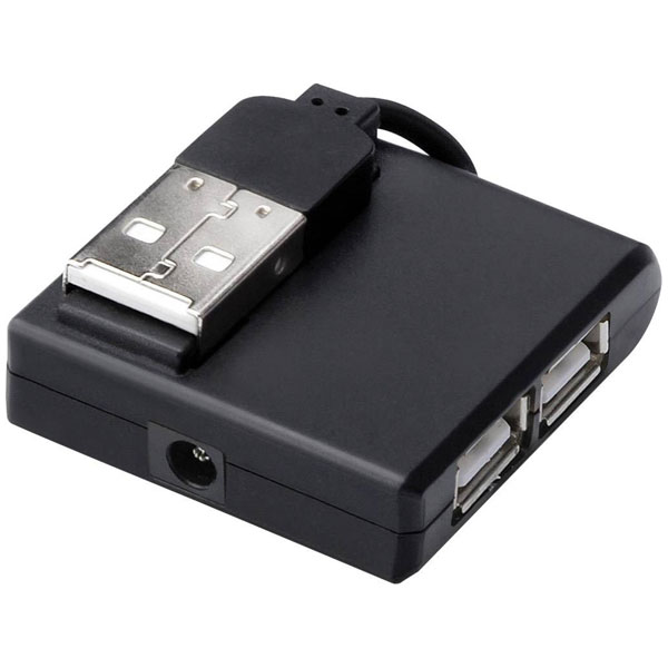 Digitus DA-70217 4 port USB 2.0 hub black convenient multi-port sp...