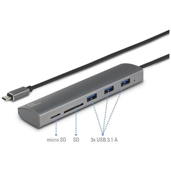 Renkforce RF-3754006 USB 3.2 Gen1 hub 4-port black
