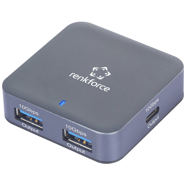 Renkforce RF-6700432 USB hub 7 ports 3.2 Gen 2 and USB C connector...