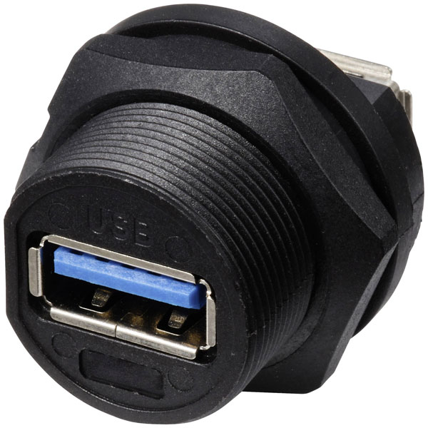 TRU COMPONENTS TC-13543572 USB 3.0 Female to Female Receptacle Thr...