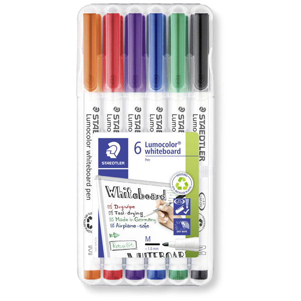 Staedtler 341 WP4 Lumocolor marker whiteboard assorted colour drywipe
