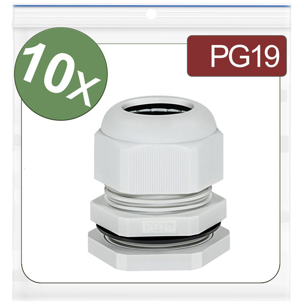 Quadrios 24CA396 Cable gland Polyamide Grey 10 pcs Screw Connectors