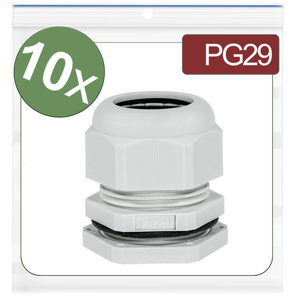 Quadrios 24CA399 Cable gland PG29 Polyamide Grey 10 pcs Cable Scre...