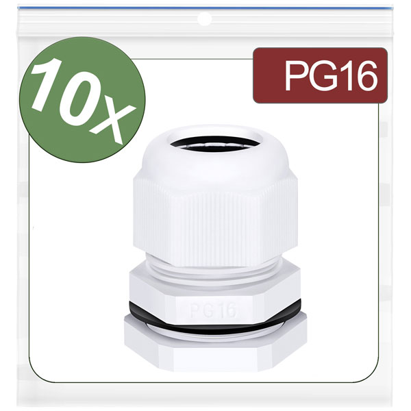 Quadrios 24CA408 Cable gland PG16 Polyamide White 10 pcs