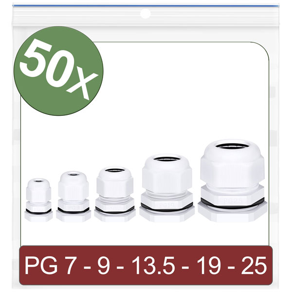 Quadrios 24CA413 Cable gland Polyamide White 50 pcs