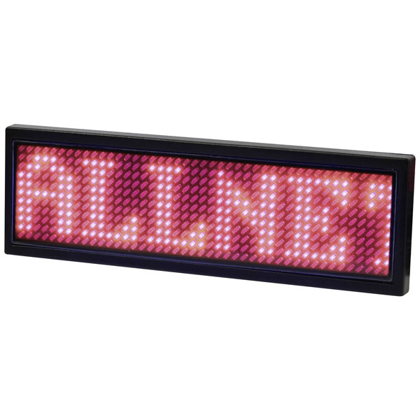 Allnet 167016 LED name badge red lightweight plastic battery-operated