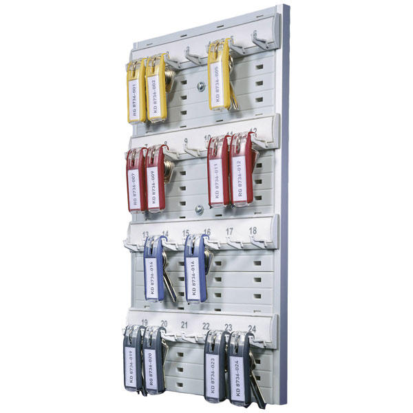 Durable 197623 Key Cabinet Silver 48 Hooks Durable Steel Construction