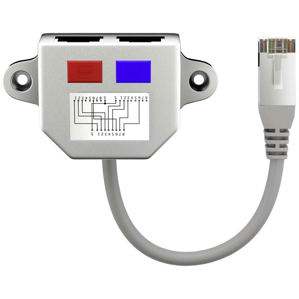 Goobay 68908 Networks Y adapter RJ45 plug 2x RJ45 socket metallic ...