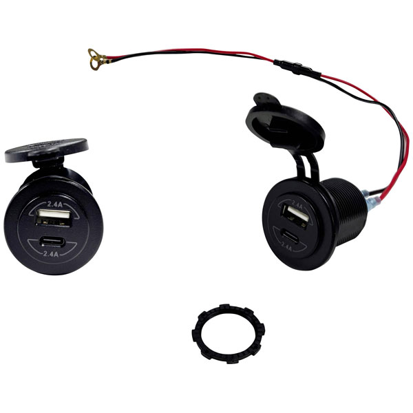 HP 20517 Car Power Supply Dual USB+C Socket Black