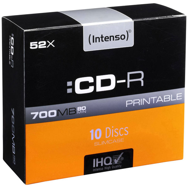 Intenso 1801622 Blank CD-R 700MB 10 pcs Slim case Printable