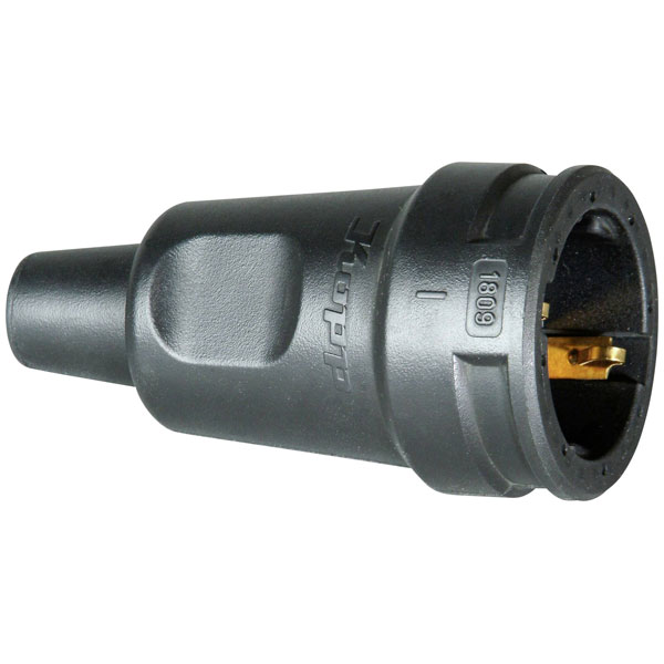 Kopp 180916009 Safety mains socket Rubber Black 230 V IP20