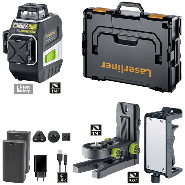 Laserliner 031.410L Laserliner 3G Pro Green line laser level 360-d...