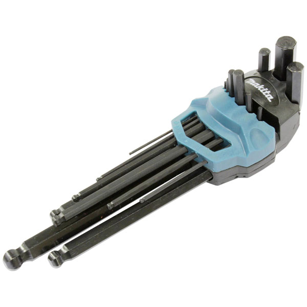 Makita B-65894 Allen key set 9-piece steel metric hex end tool