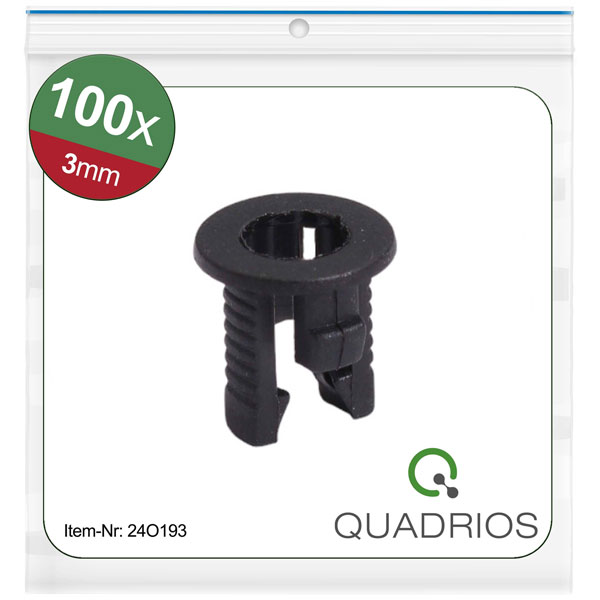 Quadrios 24O193 LED socket Plastic Suitable for 3 mm LED Holders