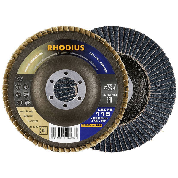 Rhodius 211333 Flap disc 125 mm Stainless steel 22.23 mm bore