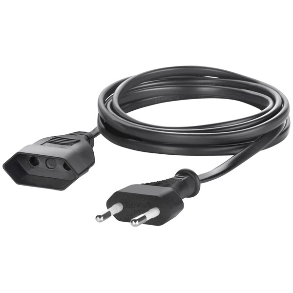 Sygonix SY-5042686 Current Cable extension Black 5m 2X 0.75 mm²