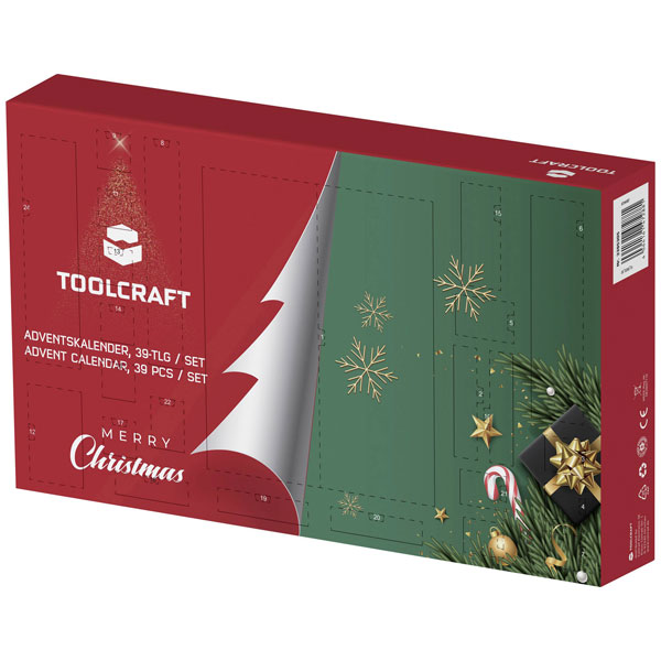 TOOLCRAFT TO-10185915 Tools Advent calendar 39 piece set for daily...