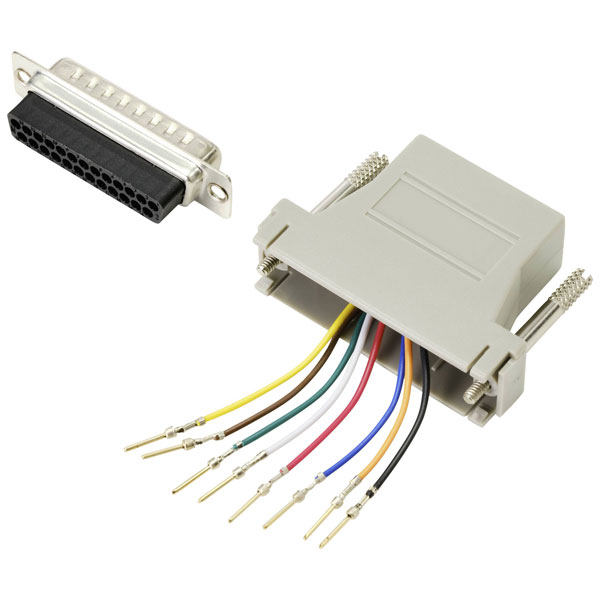 TRU COMPONENTS TC-9990276 D-SUB adapter 25-pin plug to RJ45 socket 1pc