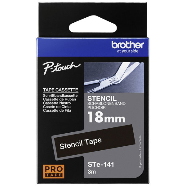 Brother STE141 1541341 Label Machine Tape Black on White 18mm x 1.5m