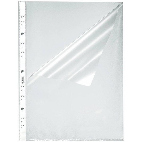 Herlitz 10840320 Punched pocket A4 Transparent PP 100 pcs