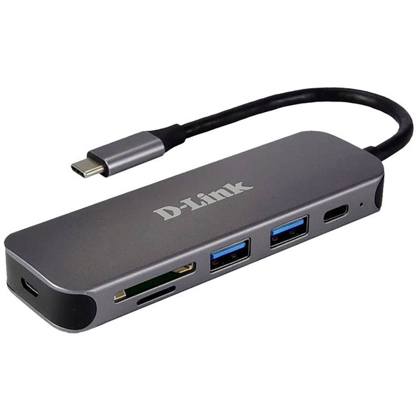 D-Link DUB-2327 USB-C 6-port multiport hub Anthracite USB 3.2 2nd Gen