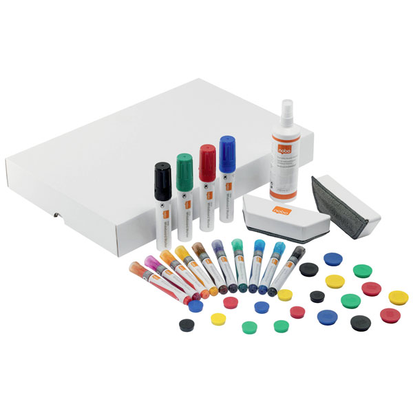 Nobo 1915566 Whiteboard accessory set includes magnets and markers