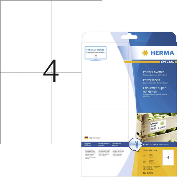 Herma 10909 Paper Pads & Labels White High-quality multipurpose use